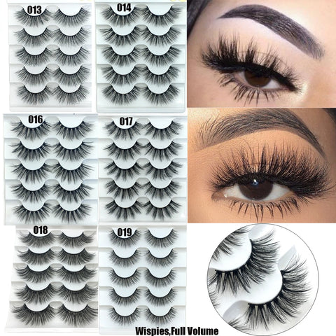 5 Pairs Faux Mink Hair False Eyelashes