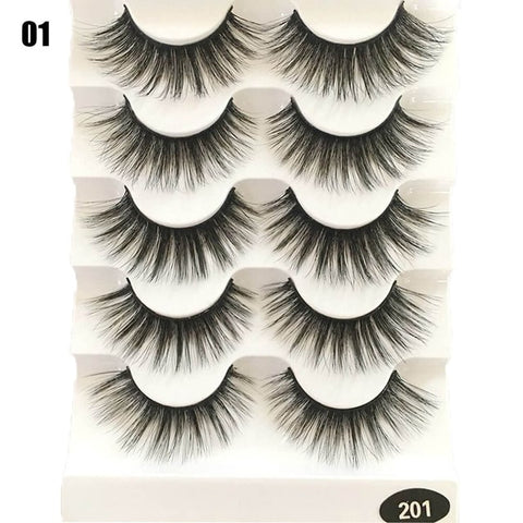 5 Pairs Faux Mink Hair False Eyelashes