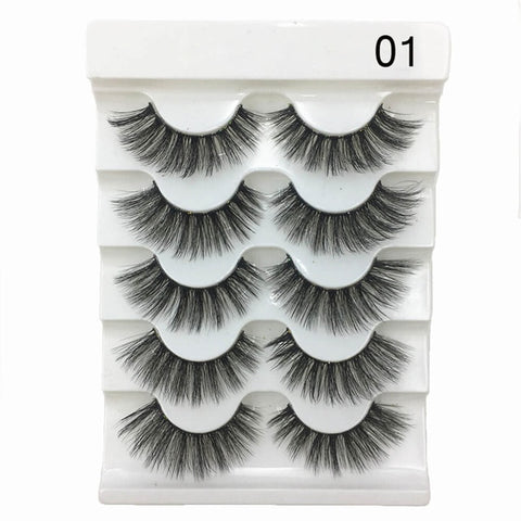 5 Pairs Faux Mink Hair False Eyelashes