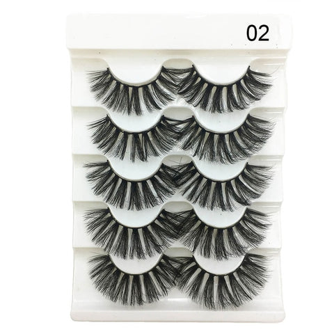 5 Pairs Faux Mink Hair False Eyelashes