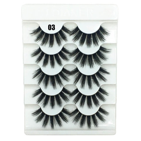 5 Pairs Faux Mink Hair False Eyelashes