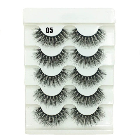 5 Pairs Faux Mink Hair False Eyelashes