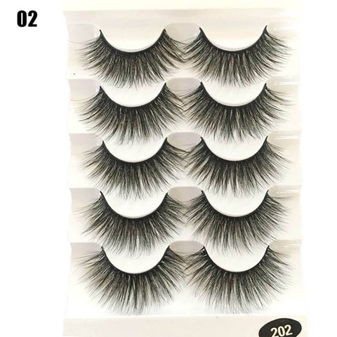 5 Pairs Faux Mink Hair False Eyelashes