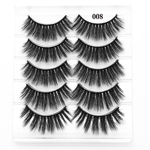 5 Pairs Faux Mink Hair False Eyelashes