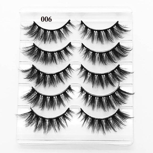 5 Pairs Faux Mink Hair False Eyelashes