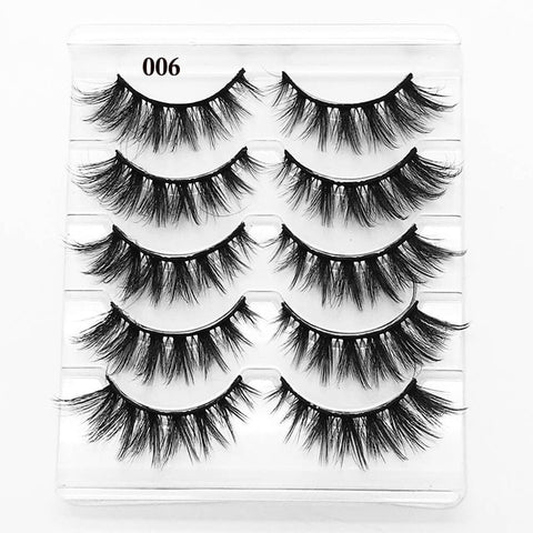 5 Pairs Faux Mink Hair False Eyelashes