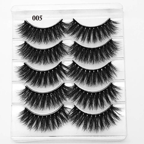 5 Pairs Faux Mink Hair False Eyelashes