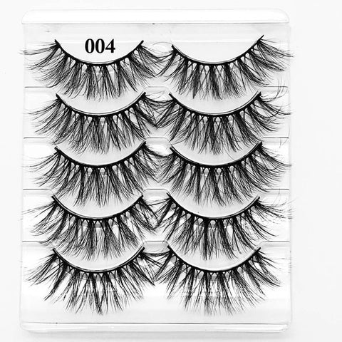 5 Pairs Faux Mink Hair False Eyelashes