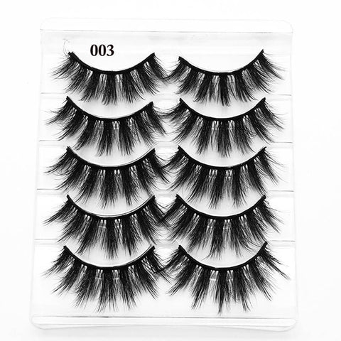 5 Pairs Faux Mink Hair False Eyelashes