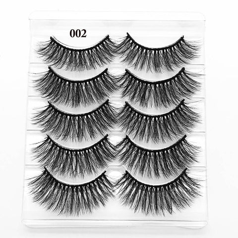 5 Pairs Faux Mink Hair False Eyelashes