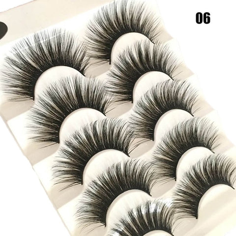 5 Pairs Faux Mink Hair False Eyelashes