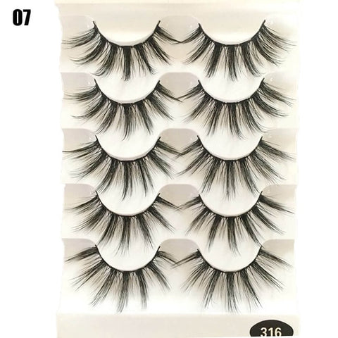 5 Pairs Faux Mink Hair False Eyelashes