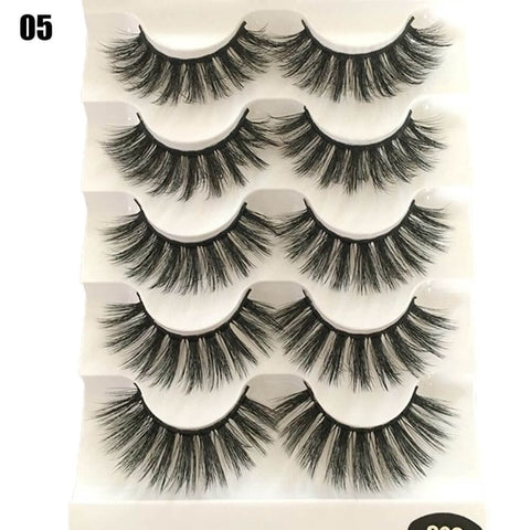 5 Pairs Faux Mink Hair False Eyelashes