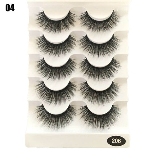 5 Pairs Faux Mink Hair False Eyelashes