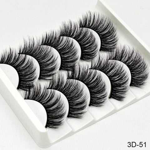 5Pairs 3D Mink Hair False Eyelashes