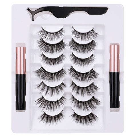 7 Pairs Eye Lashes Magnetic Eyelashes and Eyeliner