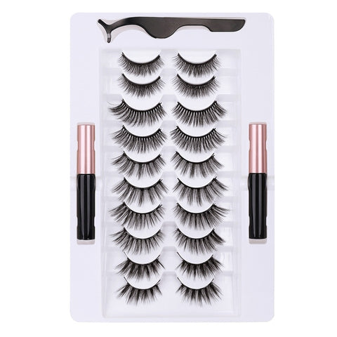 7 Pairs Eye Lashes Magnetic Eyelashes and Eyeliner