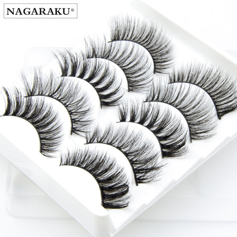 NAGARAKU 5 pairs 3D Mink False Eyelash